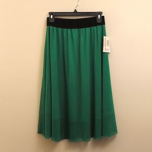 NWT LuLaRoe Forest Green Women's Midi Skirt